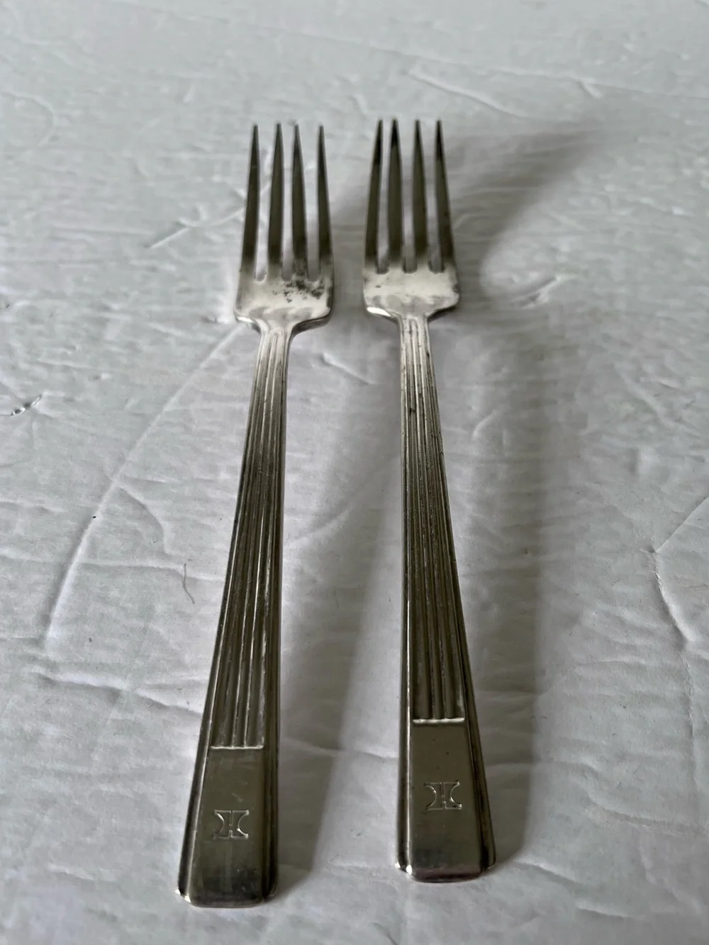 VTG Silverware International Silver Company Hilton Hotel Logo Forks MCM Travel